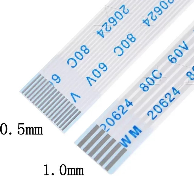 10 Stück FPC FFC Flexband Flachbandkabel in Weiß mit 0,5 mm Abstand und verschiedenen Pin-Optionen - Bild 1
