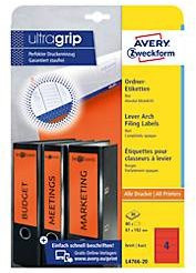 Avery Zweckform Ordnerrückenetikett ultragrip breit, rot, 80 Stück - Bild 2