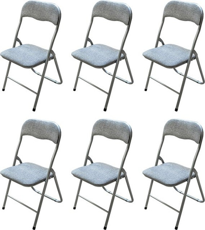 HTI-Living Klappstuhl Dima Fabric 6er Set Grau