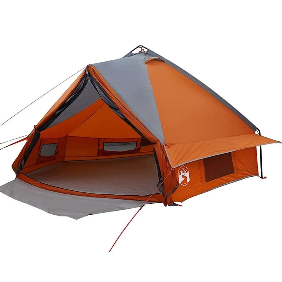 vidaXL Teepee Zelt mit Dach in Grau und Orange, B/T/H: 490 x 410 x 210 cm - Bild 1