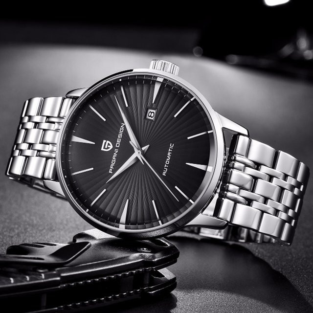 PAGANI DESIGN Armbanduhr Automatik, Edelstahl, Schwarz, Herren - Bild 1