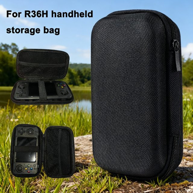 BOYHOM Tragetasche für R36H Handheld Gaming Konsole, stoßfeste Hartschale, Schwarz - Bild 1