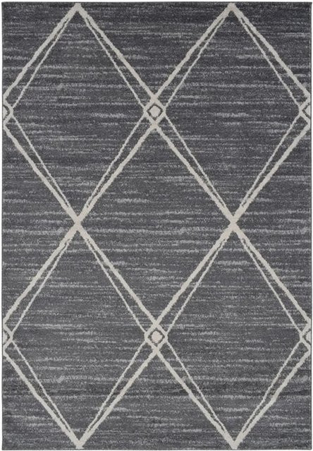 Vercai Rugs Teppich Firenze Modern in Dunkelgrau und Creme mit Diamantmuster B/T: 160 x 230 cm - Bild 1