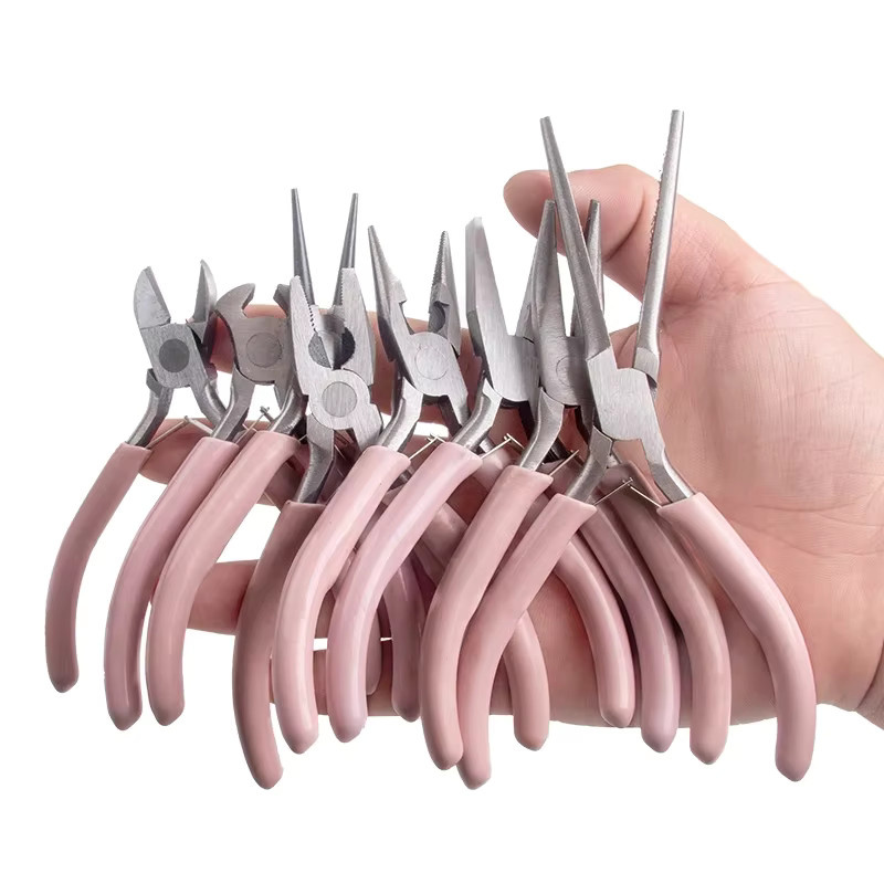 YINLONGDAO Schmuckwerkzeug Set aus Edelstahl in Pink mit Rundzange und Drahtschneider für DIY-Handwerk und Perlenarbeiten - Bild 2