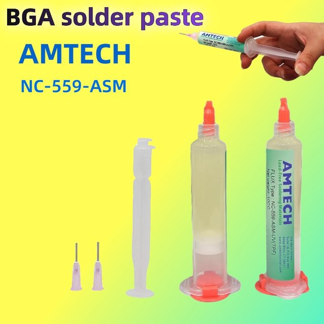 Amtech NC-559-ASM Lötflussmittel für BGA SMD PCB Telefonreparatur, bleifrei und halogenfrei, 10 ml - Bild 1