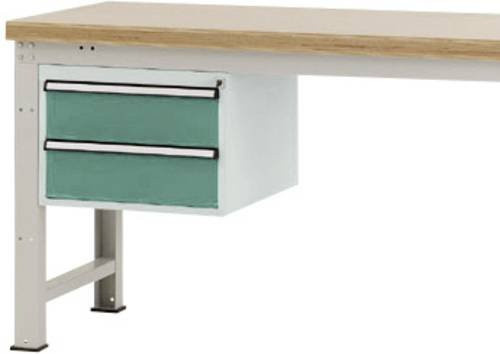Manuflex Gehäuse-Unterbau PROFI ZB4531.0001 in Grün-Weiß mit 2 Schubfächern und Nutzhöhe 300 mm für Werkbanktiefe 700 mm - Bild 1