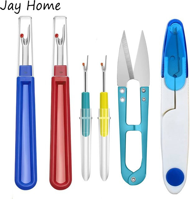 JAY HOME 4er Nähen Nahttrenner Kit in Multicolor mit Unpicker, Nahttrenner und Fadenschneider Schere zum Entfernen von Nähgarn - Bild 1
