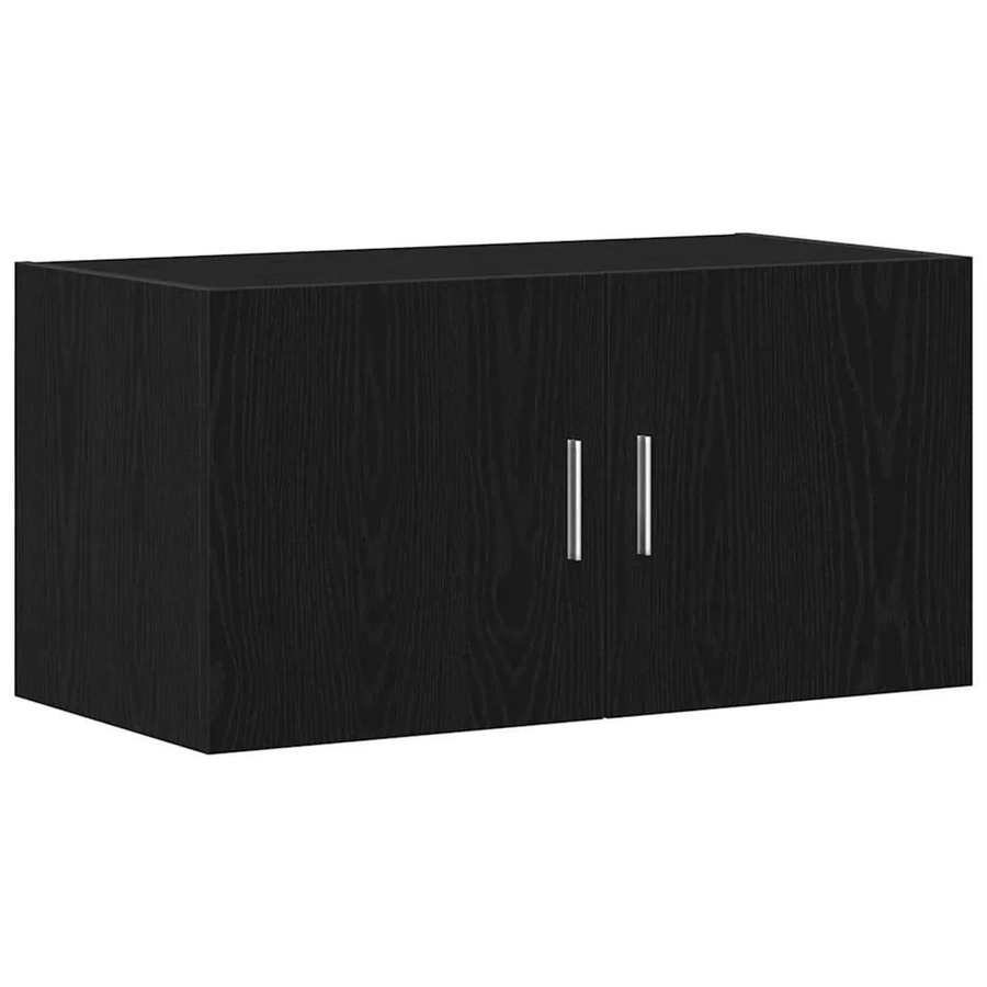 vidaXL Wandschrank in Schwarz und Eichen-Optik aus Holzwerkstoff, B/T/H: 80 x 39 x 40 cm - Bild 2