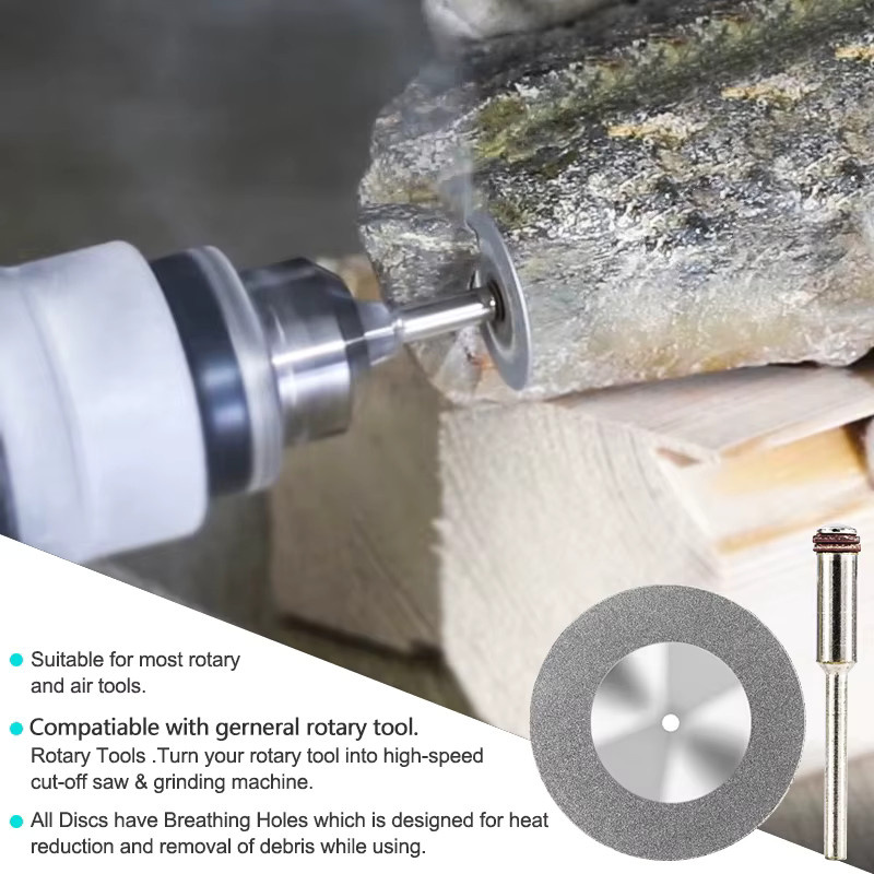 XCAN 10 Stück Diamant-Sägeblatt Set für Dremel-Drehwerkzeuge, Mini-Diamant-Schleifscheiben und Kreissägeblätter, Durchmesser: 16–60 mm - Bild 4