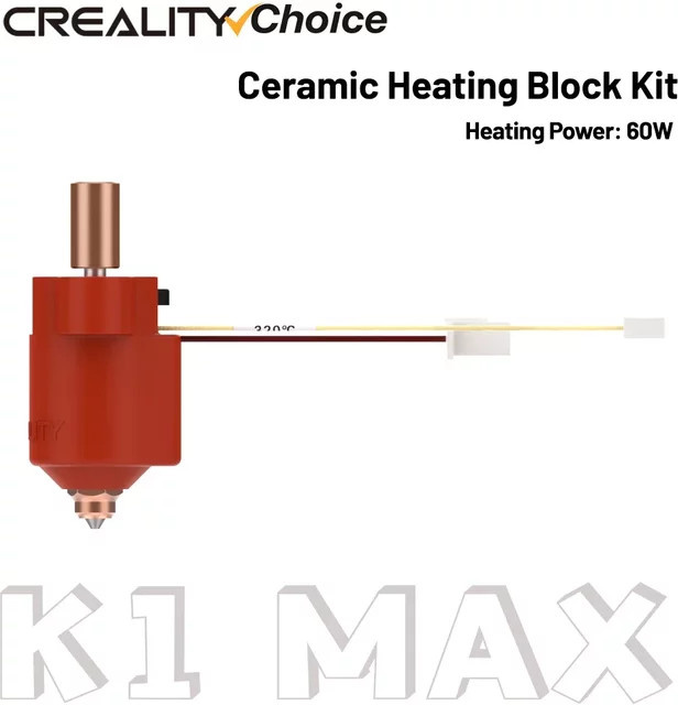 Creality Keramik-Heizblock-Kit für K1 und K1 Max 3D-Drucker in Rot - Bild 1