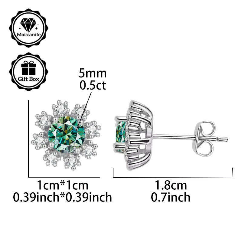 LAMVOICE Ohrstecker, Schneeflocken, Moissanit, Damen - Bild 2