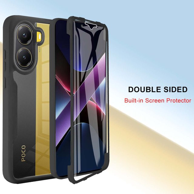 Xiaomi Poco X7 X6 X5 X4 X3 Pro Handyhülle Transparent Anti Shock und Anti Fall 360 Grad Schutz - Bild 1