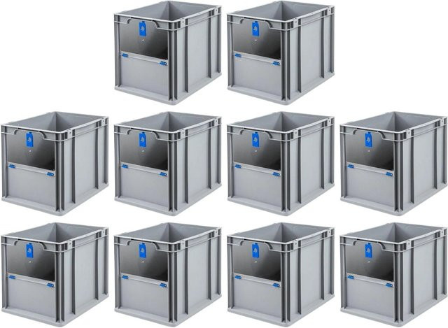 PROREGAL SparSet 10x Eurobox NextGen Insight Cover Eurobehälter in Blau, H x B x T: 32 x 30 x 40 cm, 30 Liter - Bild 1