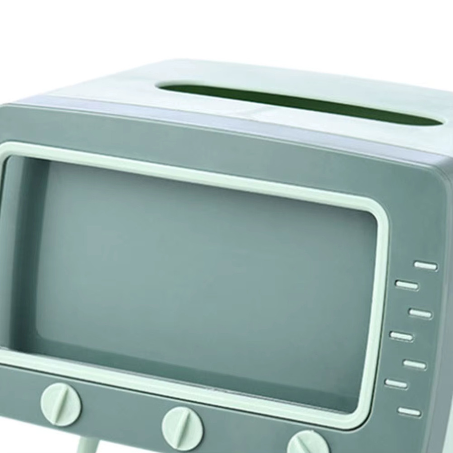 APWIKOGER Tissue Box in TV-Form mit Handy-Ständer und Aufbewahrung für Toilettenpapier in Blau - Bild 6