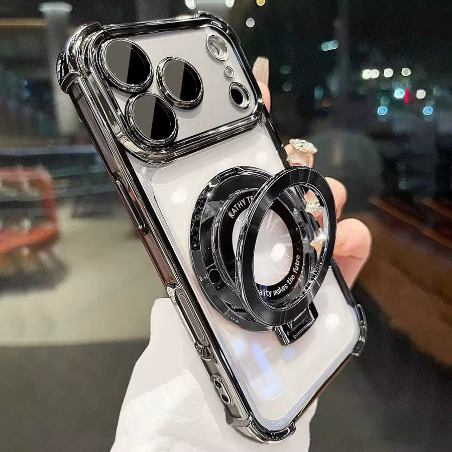 Magnetische MagSafe Handyhülle für Xiaomi Poco X7 X6 X5 X4 GT X3 NFC F3 F4 F5 F6 F7 F8 Pro Ultra, Stoßfest und Galvanisiert, Farben: Pink oder Transparent - Bild 3