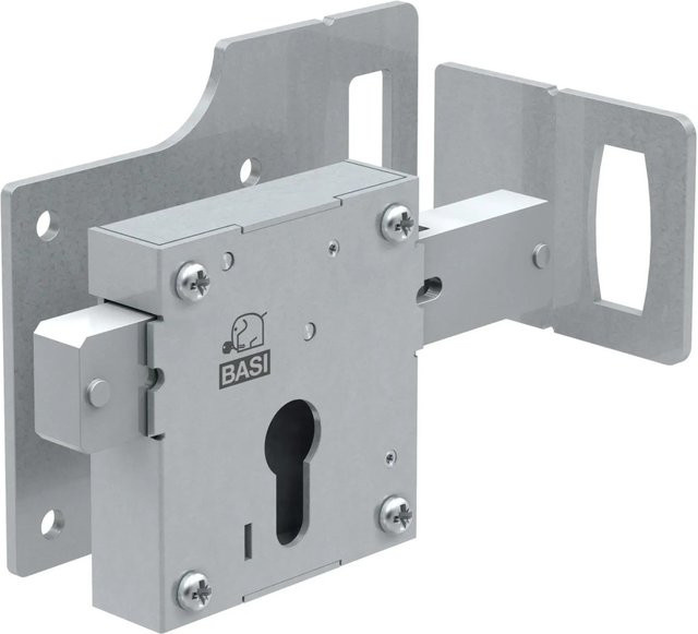 BASI Aufschraub-Torschloss ATS 80 aus Metall mit PZ-Lochung und Dornmaß 39 mm - Bild 1