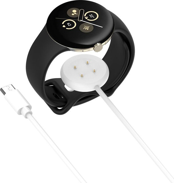 Techsuit Ladekabel für Google Pixel Watch 3 41mm 45mm, USB-C, Weiß - Bild 1