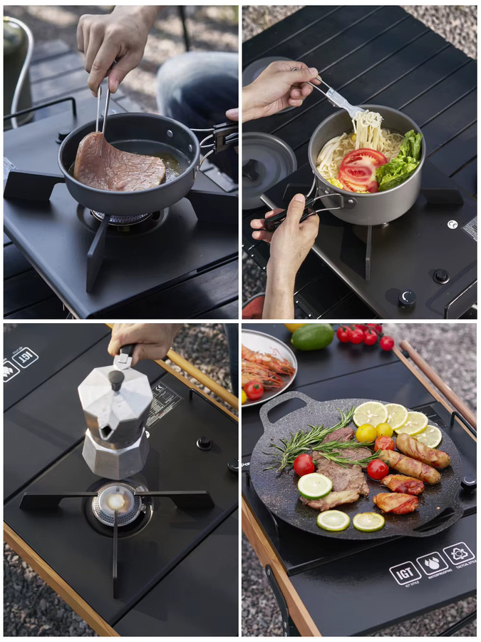 Pandatour Camping IGT Tischofen elektrischer Picknick-Kocher aus Edelstahl in Silber und Schwarz, tragbarer Outdoor-Kocher für den Tischbereich - Bild 2