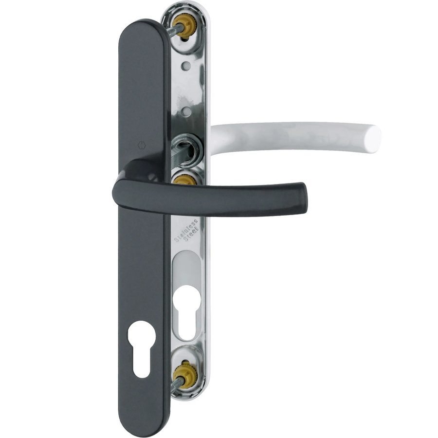 Hoppe Schmalschild-Türgriff-Garnitur Lima aus Aluminium in Schwarz/Weiß matt - Bild 2