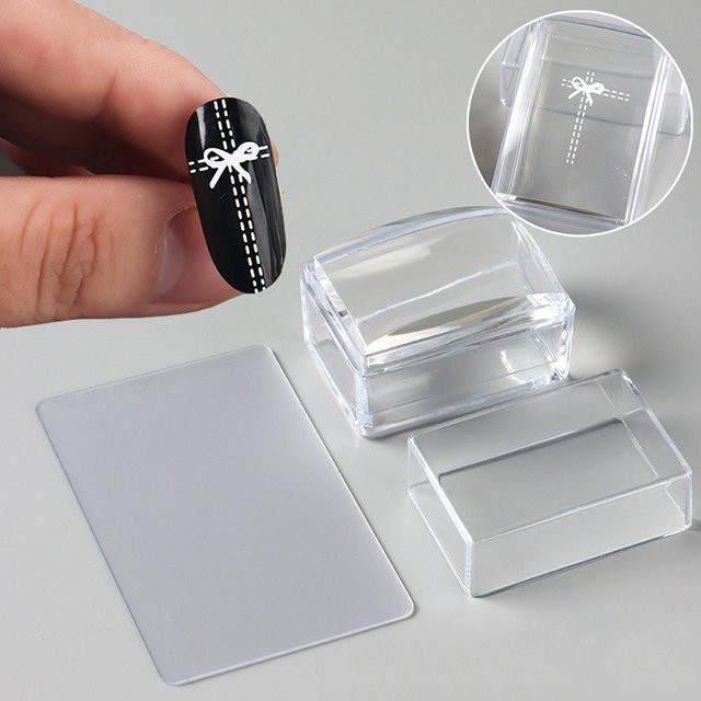 HNKMP Nagelkunst-Stempel mit Schaber und Silikonkopf, Unisex - Bild 1