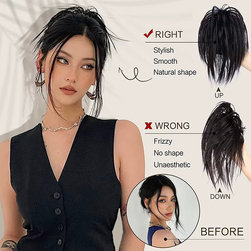 ISIGROSI Clip-in-Haarknoten, synthetisch, gerade, Damen - Bild 3