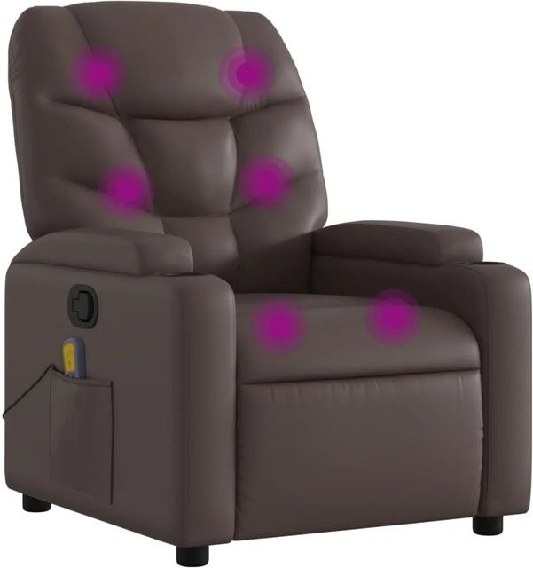 vidaXL Massagesessel Modell 6 in Braun aus Kunstleder mit Armlehnen und Relaxfunktion - Bild 1