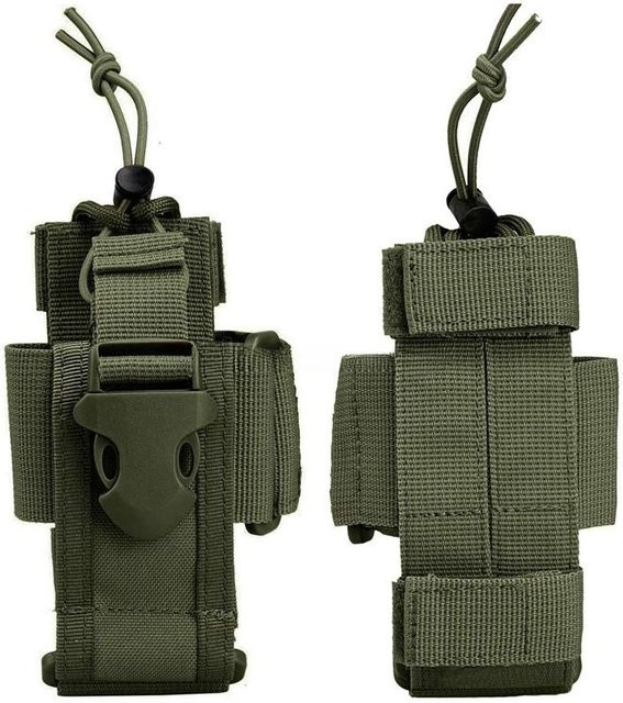 Binchi Outdoor Product Verstellbare Funkgerät-Haltertasche aus Nylon in Grün mit Molle-System für Walkie-Talkies - Bild 1
