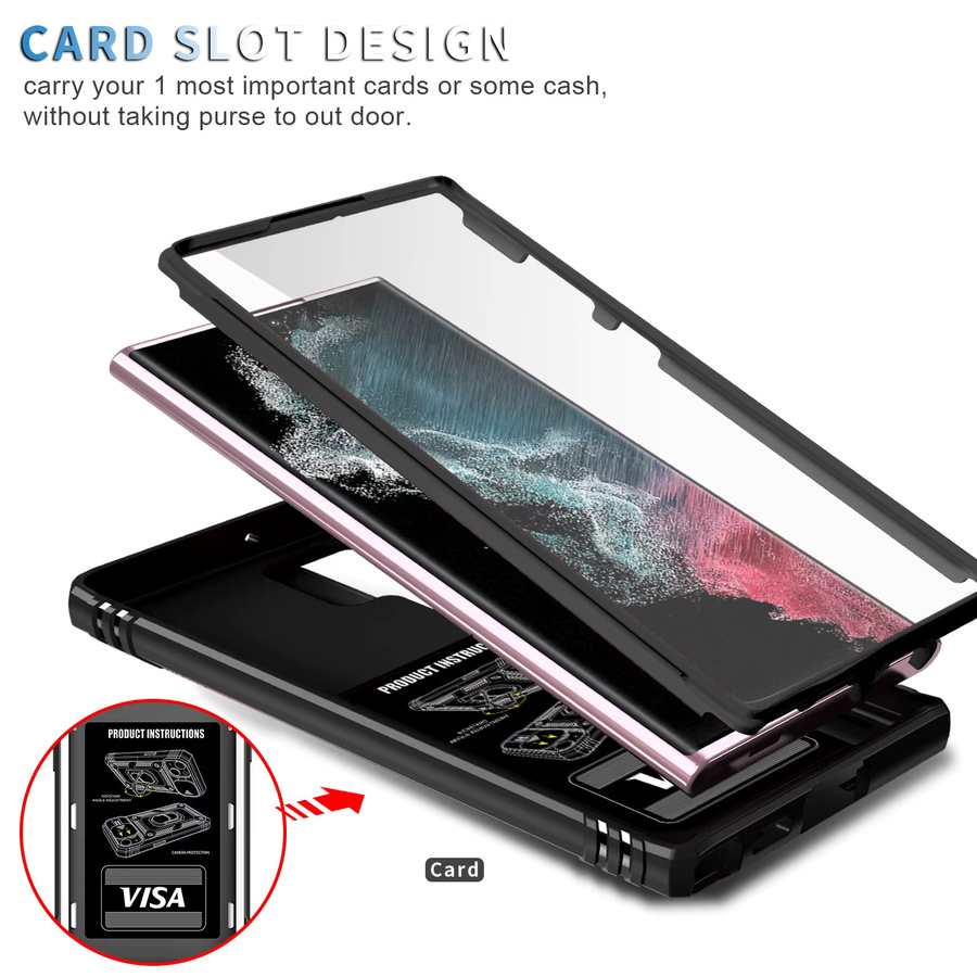 Robuste Slide-Kamerahülle für Samsung Galaxy S24 Ultra, S24 Plus, S24, S23 Ultra und S23 mit 360 Grad drehbarem Ständer und Abdeckung - Bild 5