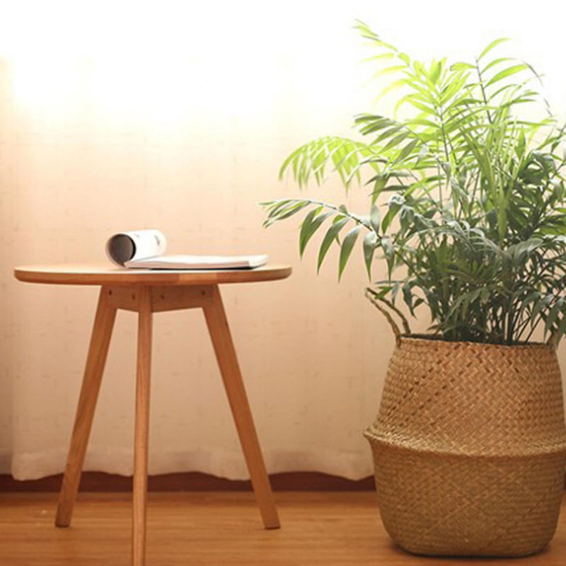Handgefertigter Aufbewahrungskorb aus Stroh von Igeteck in runder Form, ideal als Pflanzgefäß oder Picknickbehälter, Durchmesser: 32 cm - Bild 7