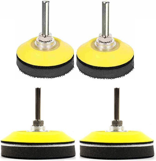 VIBRATITE Klett-Schleifpad-Set mit 1/4 Zoll Schaft, Bohraufsatz und weichen Schaumstoff-Pufferpads, 50/75 mm - Bild 1