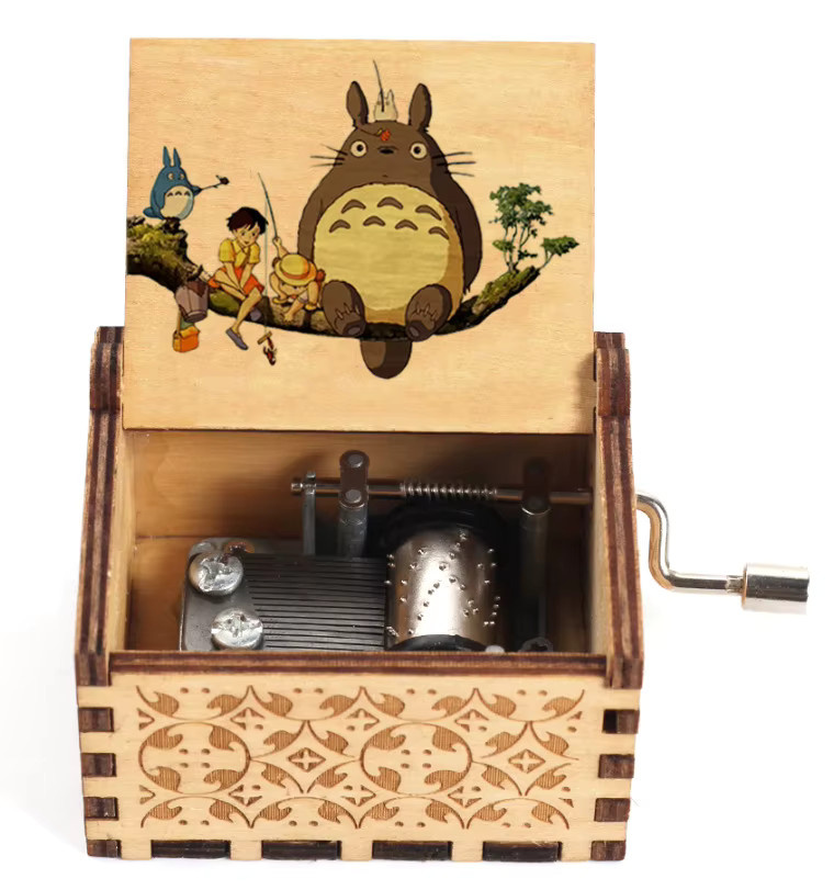 Bandai Totoro Spieluhr Figur, Holz, antik geschnitzt - Bild 2