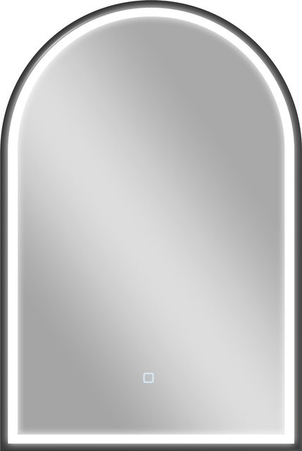 HOMCOM LED Badezimmerspiegel in Schwarz mit Front- und Rückbeleuchtung, ovaler Spiegel aus gehärtetem Glas mit Antibeschlag-Funktion, dimmbar, Memory-Funktion und Touch-Schalter, B: 60 cm, H: 90 cm - Bild 1