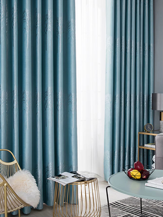 CENTURyMiG Luxus Vorhang aus Satin in Blau, blickdicht und leicht für Wohnzimmer und Schlafzimmer - Bild 2