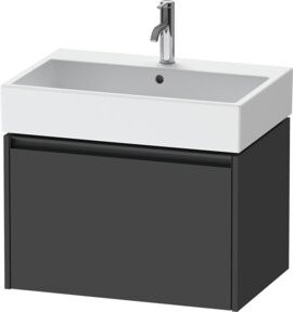 Duravit Waschtischunterschrank Ketho.2 in Graphit Matt, Wandhängend, 1 Auszug, B: 68,4 cm, T: 46 cm, H: 44 cm - Bild 1