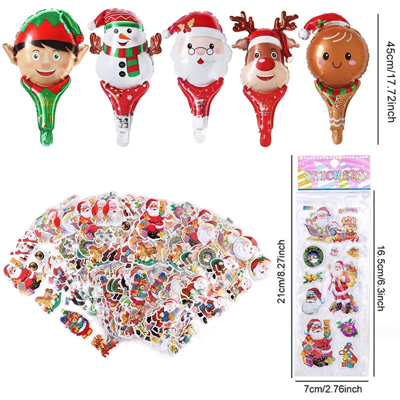 ZYF Weihnachts DIY Dekorationsset mit Handheld-Ballons und Blasen-Aufklebern in Mehrfarbig - Bild 4