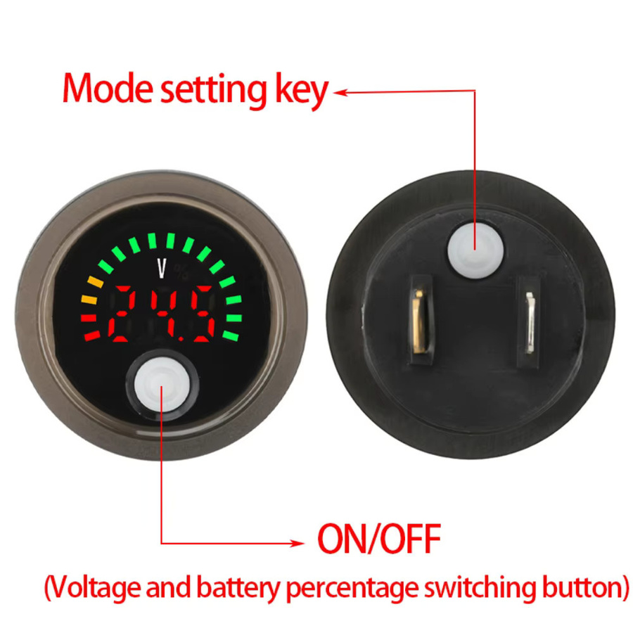 Gaqqee DC DC7-100V Mini LED Digital Voltmeter Wasserdichtes Rundes Display zur Spannungsanzeige in Schwarz oder Weiß - Bild 6