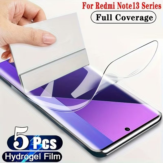 5 Stück Hydrogel-Displayschutzfolien für Xiaomi Redmi Note 13 Pro+ 14 15 ProPlus 5G, transparent - Bild 1
