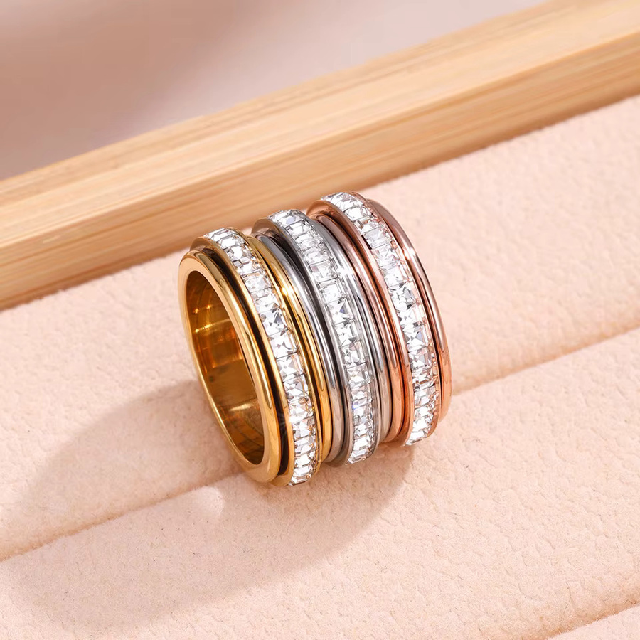 ZAKOL Spinnerringe Edelstahl, Silber, Zirkonia, Damen und Herren - Bild 2