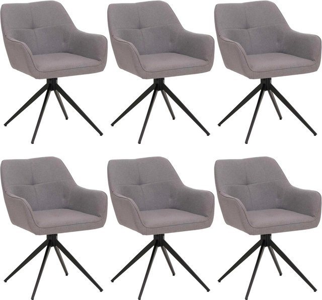 CHEFGASTRO Esszimmerstuhl 6er-Set in Hellgrau mit Stoffbezug, B/T/H: 80 x 53 x 59 cm, Sitzhöhe: 41 cm - Bild 1