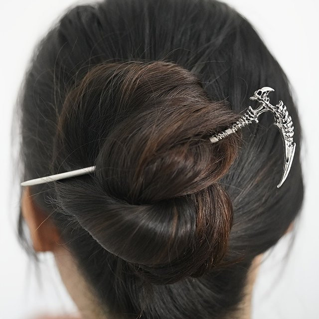 Haarspange Totenkopf und Sensenmesser, Damen - Bild 1
