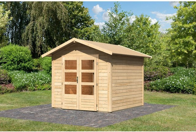 Karibu Holz-Gartenhaus Tyka in Natur mit Satteldach, B/T: 240 x 240 cm - Bild 1