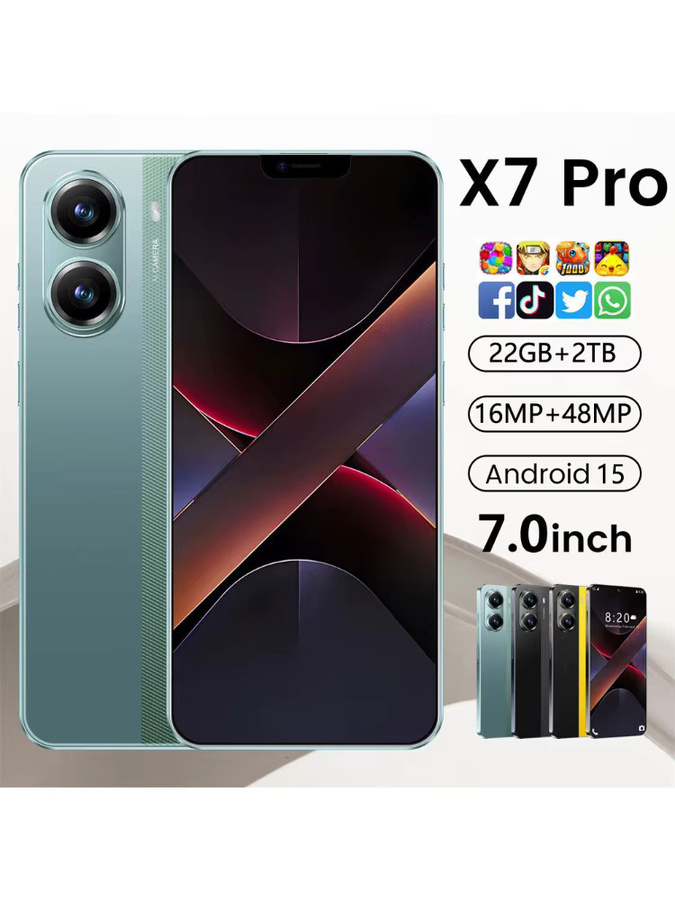 CHOTOG X7 PRO Smartphone Globale Version in Schwarz mit 7,0 Zoll Display, 5G, Android 15 und 6800mAh Akku - Bild 6