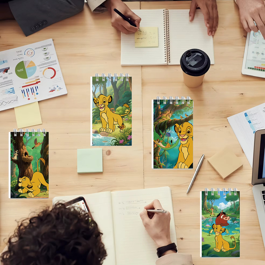 Disney König der Löwen Mini-Spiralnotizbücher 10er-Pack mit Simba und Nala Motiven in Gold und Multicolour - Bild 6