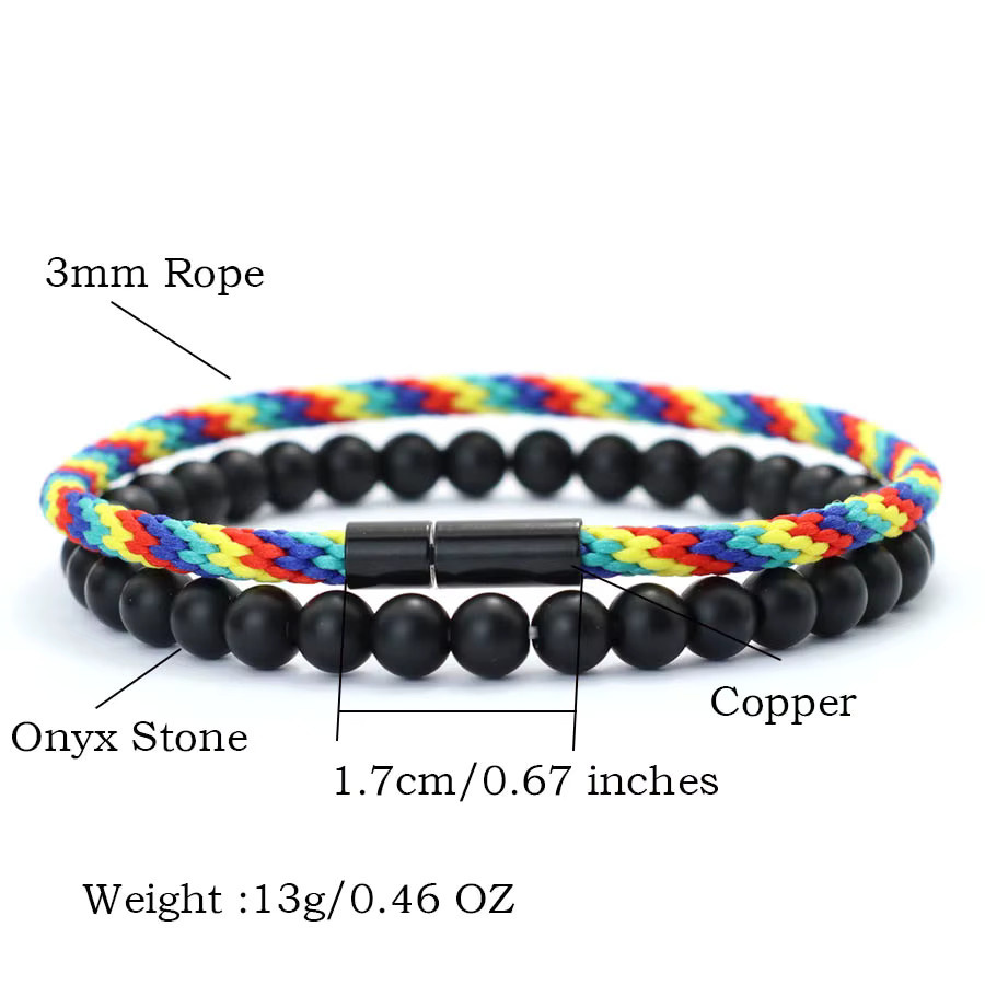 Noter Armband-Set, ethnisch, Onyx, Schwarz, Herren - Bild 1