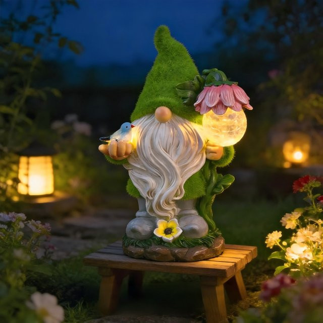 Wasserdichte Solar-Gartenzwerg-LED-Leuchte in Mehrfarbig für Garten, Terrasse und Blumenbeet - Bild 1