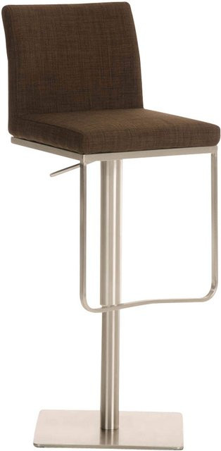 TPFLiving Barhocker Panda in Braun mit Edelstahlgestell und 360-Grad-Drehfunktion, B/T/H: 44 x 42 x 109 cm - Bild 1