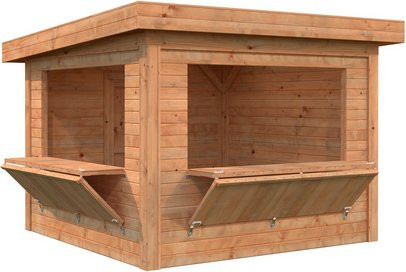PALMAKO Marktstand Lenna Set 305 aus Fichtenholz, Braun, Pultdach, B/T/H: 300 x 300 x 245 cm - Bild 1