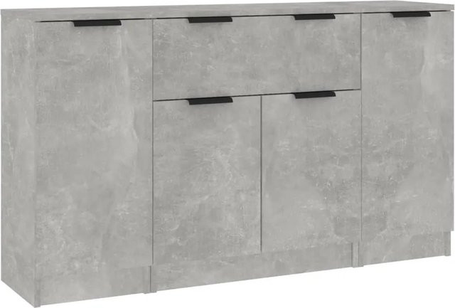 3er-Set vidaXL Sideboards aus Holzwerkstoff in Betongrau, minimalistisches Design, B/T/H: 70 x 30 x 30 cm - Bild 1