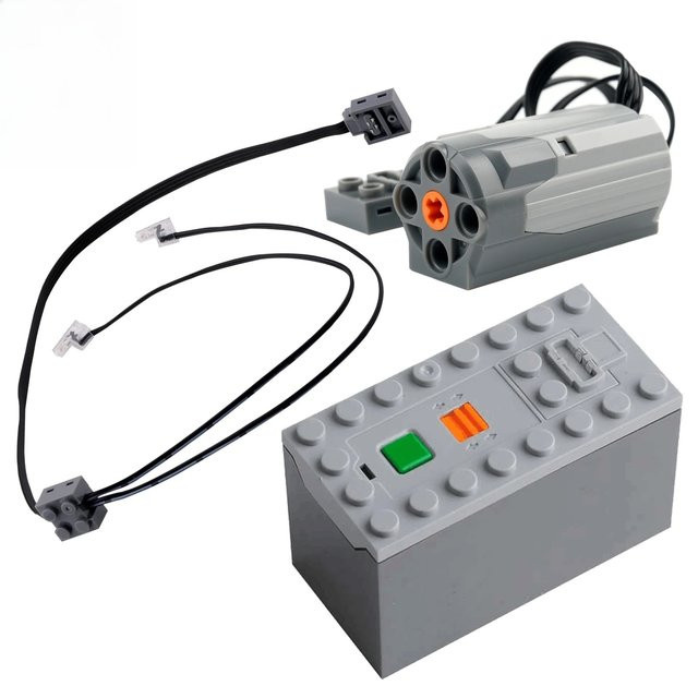 Stemedu MOC Power Funktionen Kit für 76042 mit 8883 Motor, 8870 LED Licht und 88000 Batterie Box in Grau, 3er Set - Bild 1
