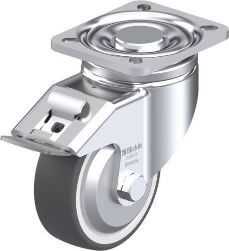 Blickle Lenkrolle LH-POTH 100K-1-FI-FA mit Feststeller, Farbe: Silber/Grau, Rad-Durchmesser: 100 mm, Tragfähigkeit: 300 kg - Bild 1